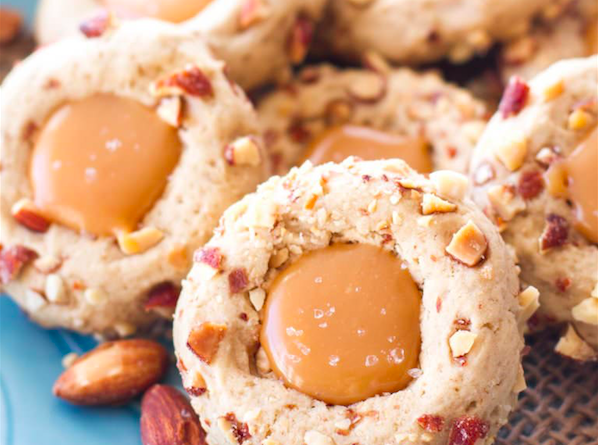 Salted Caramel Almond Thumbprint&nbsp;Cookies